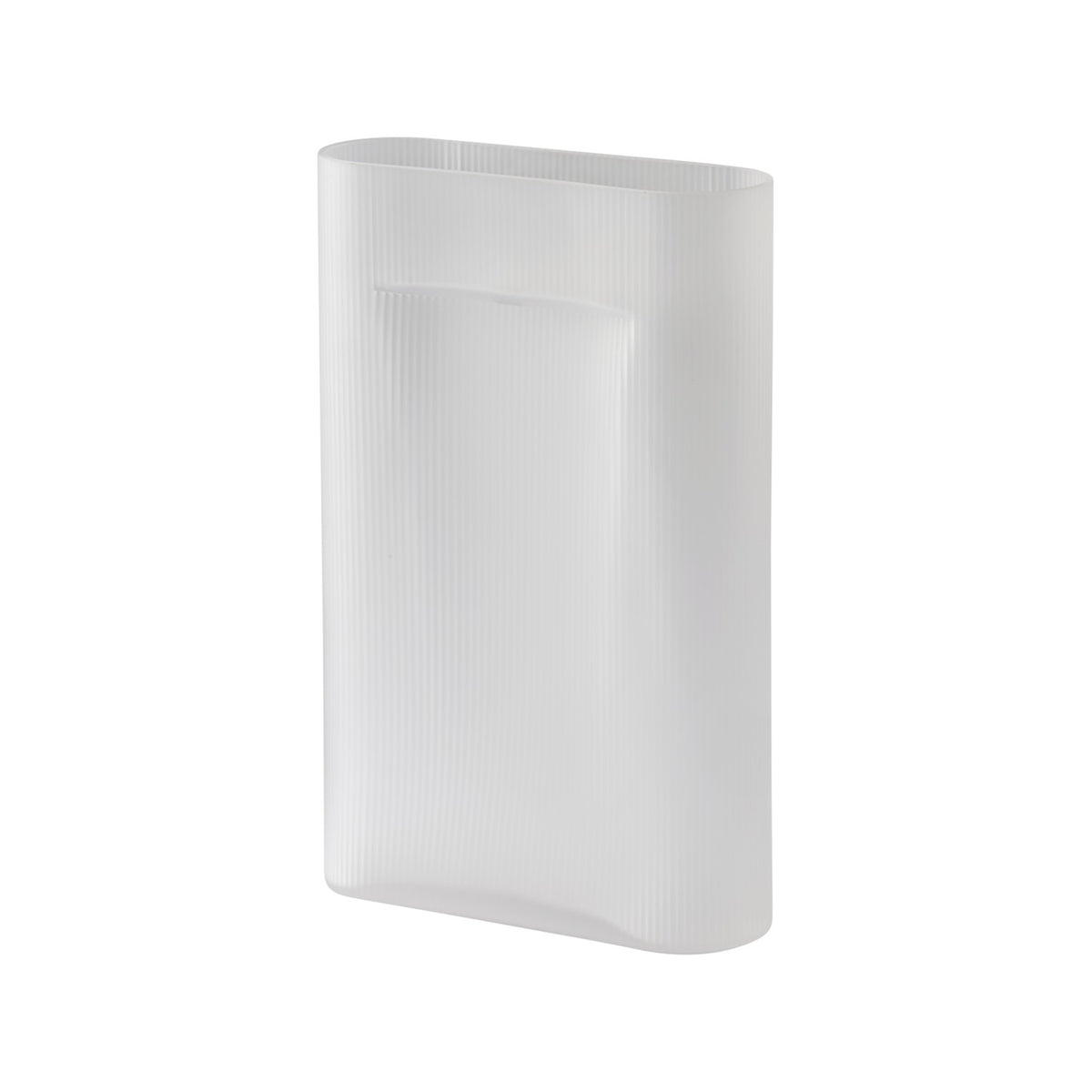Ridge Vase - H 48.5 cm, White Frosted Glass - Vase - Muuto