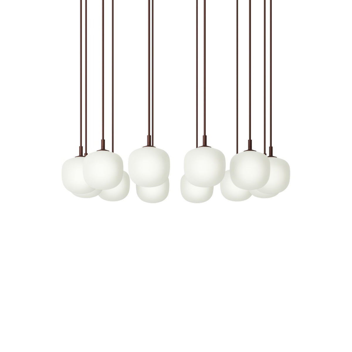 Rime Pendant Cluster - 12 × Ø 12 cm, Deep Red - Pendant Lights - Muuto