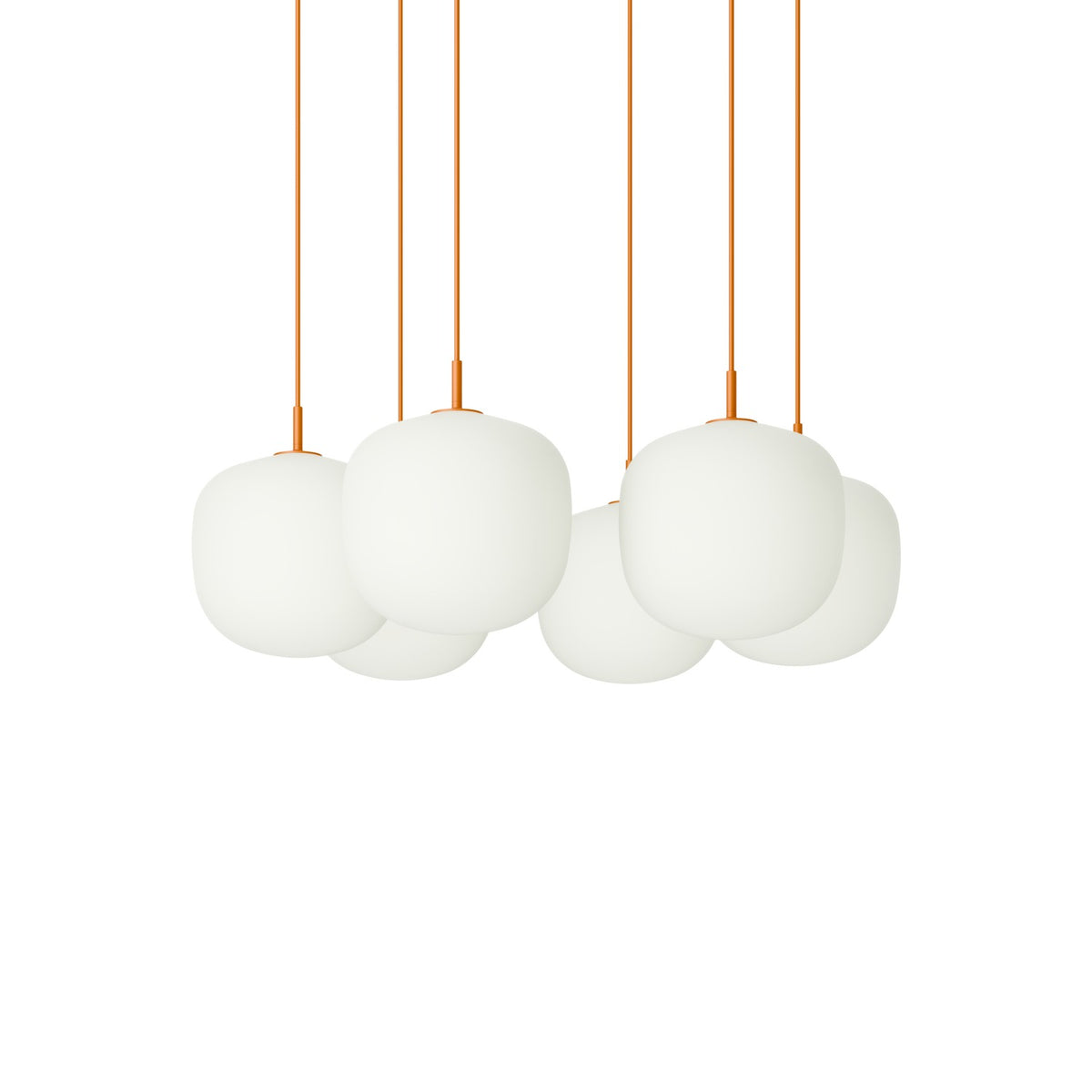 Rime Pendant Cluster - 6 × Ø 25 cm, Orange - Pendant Lights - Muuto