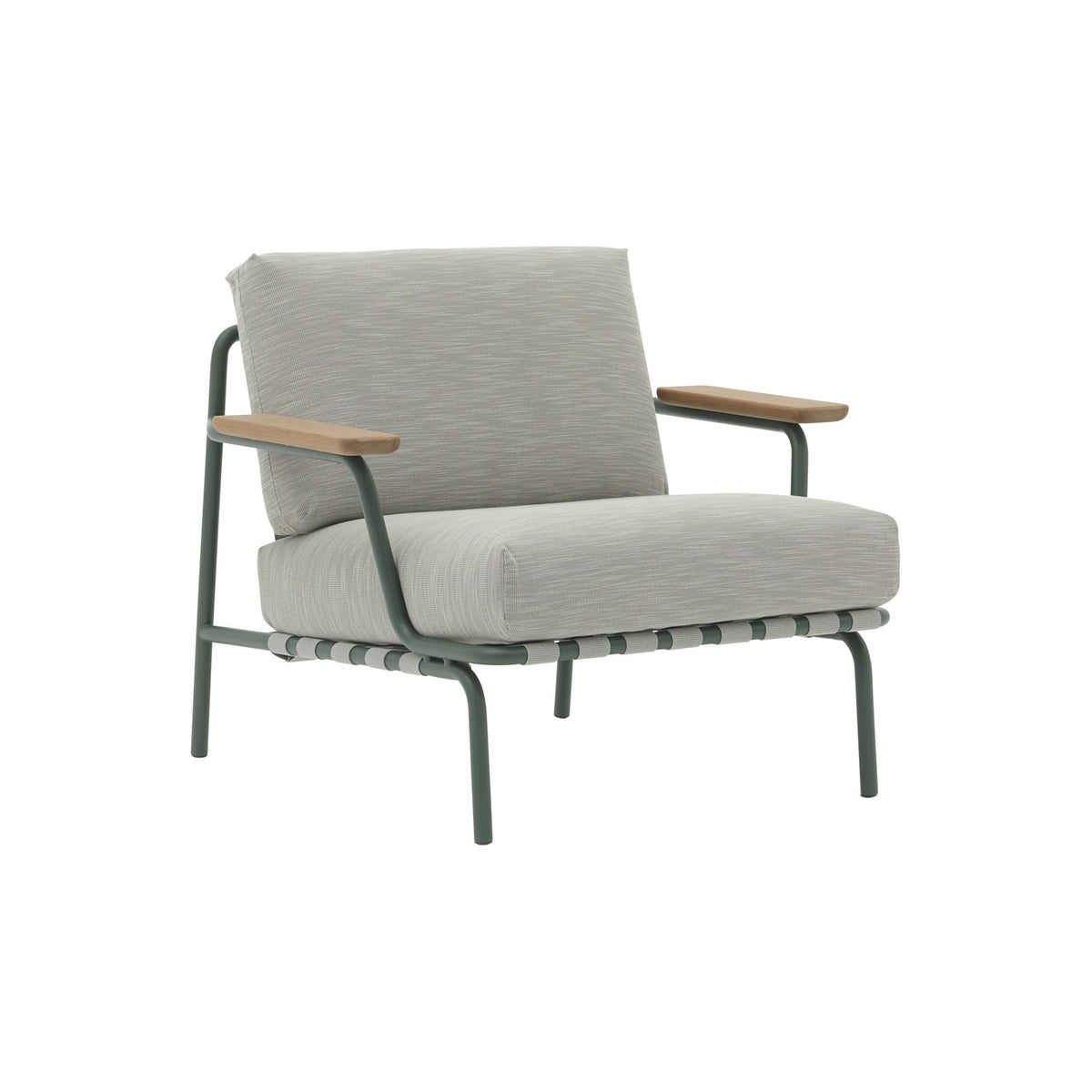 Settle Lounge Chair - Ribbed Weave 2 / Dark Green - Outdoor Lounge Chairs - Muuto