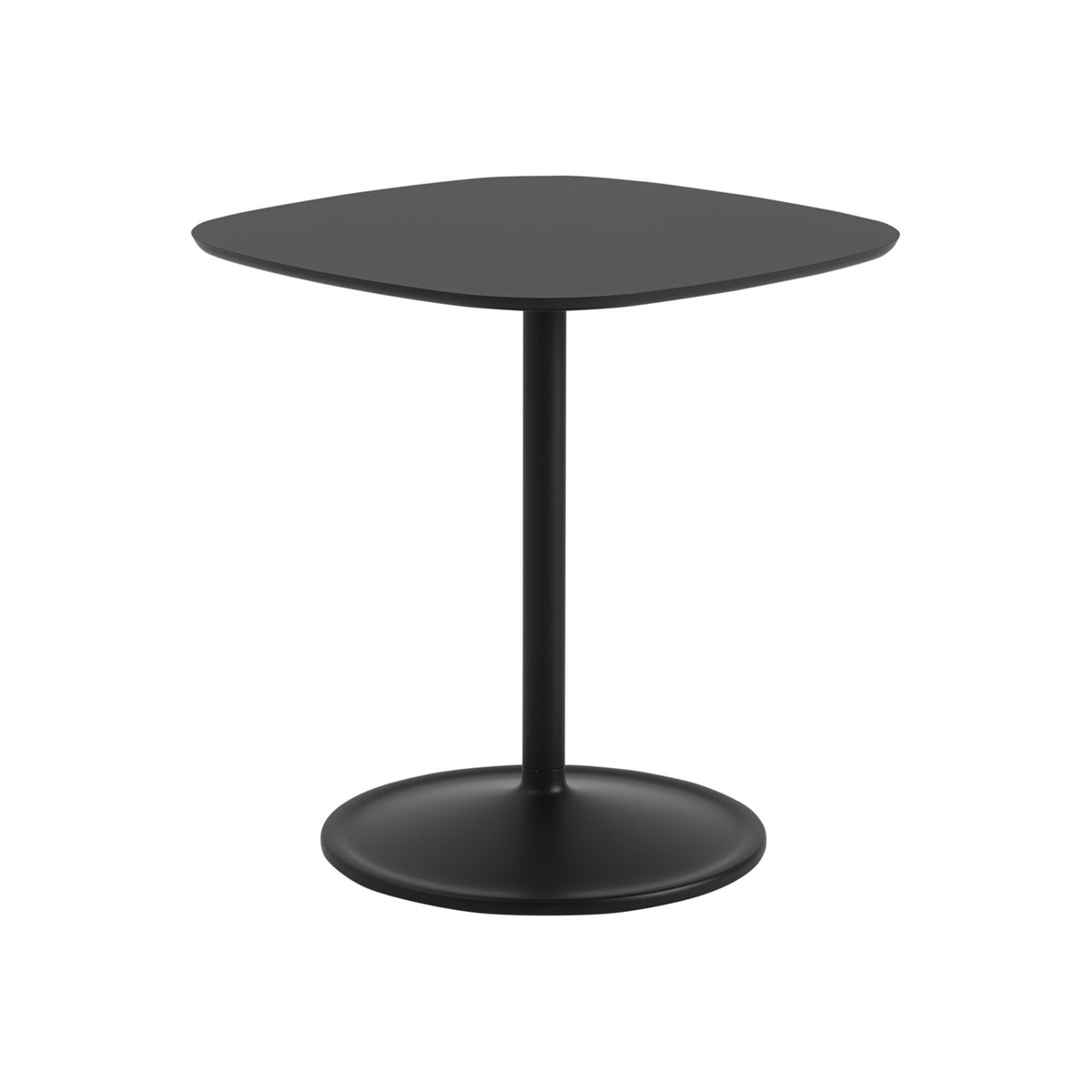 Soft Café Table - 70 × 70 cm, Black Nanolaminate / Black - Dining Tables - Muuto