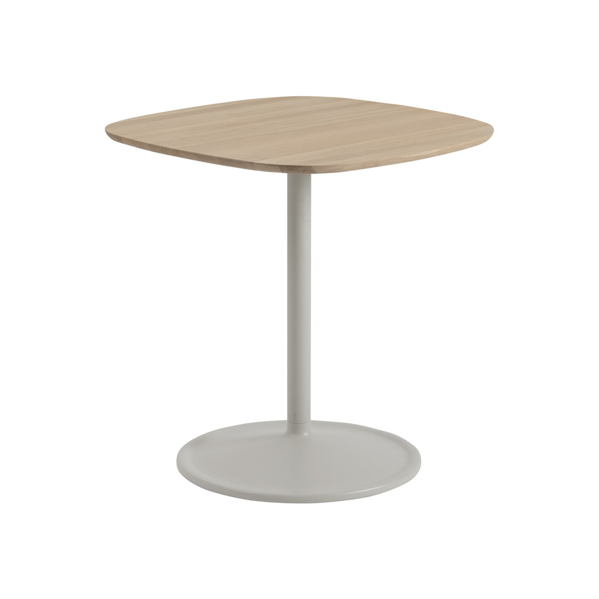 Soft Café Table - 70 × 70 cm, Solid Oak / Grey - Dining Tables - Muuto