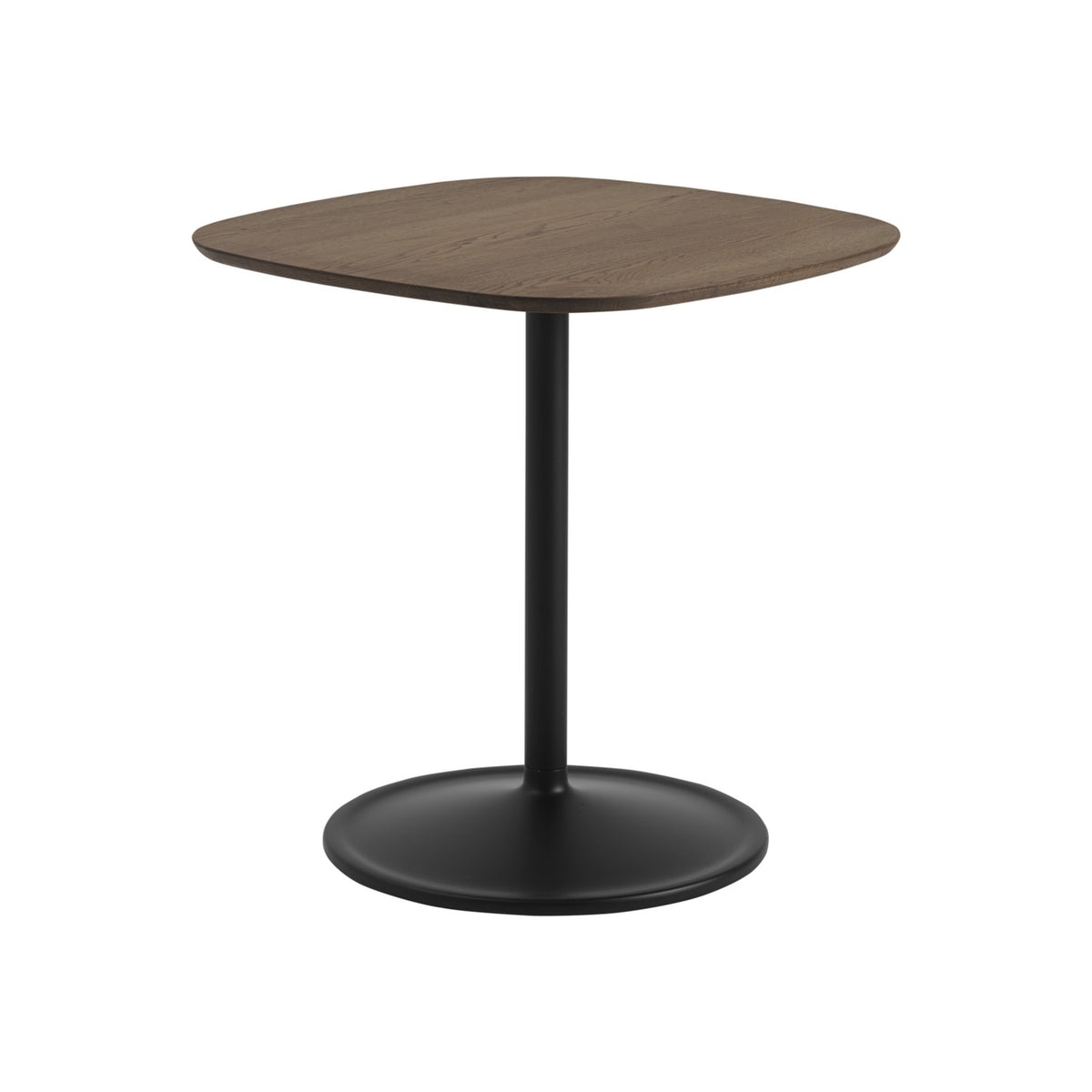 Soft Café Table - 70 × 70 cm, Dark Oiled Oak / Black - Dining Tables - Muuto