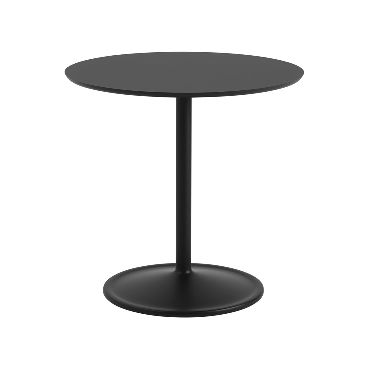 Soft Café Table - Ø 75 cm, Black Nanolaminate / Black - Dining Tables - Muuto