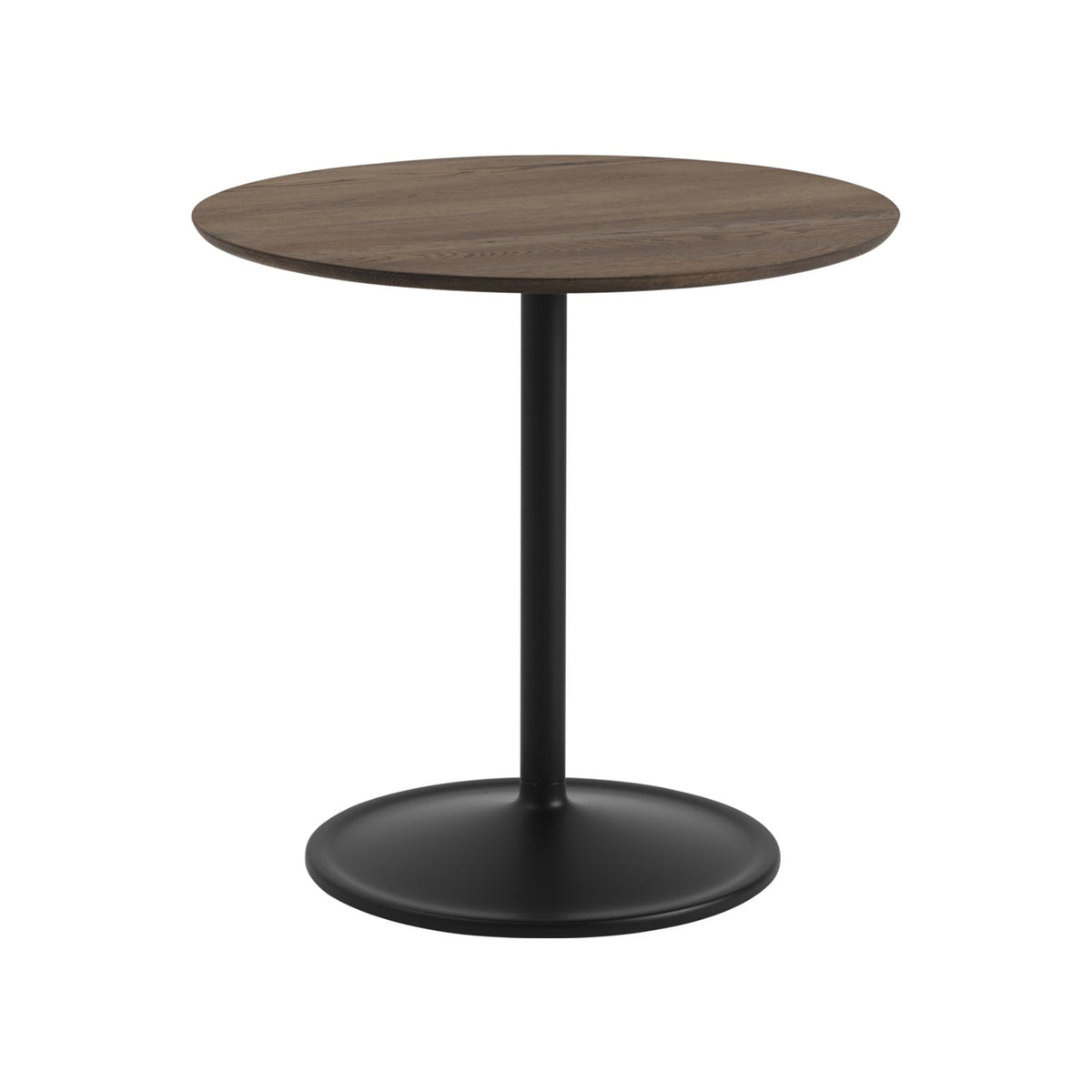 Soft Café Table - Ø 75 cm, Dark Oiled Oak / Black - Dining Tables - Muuto