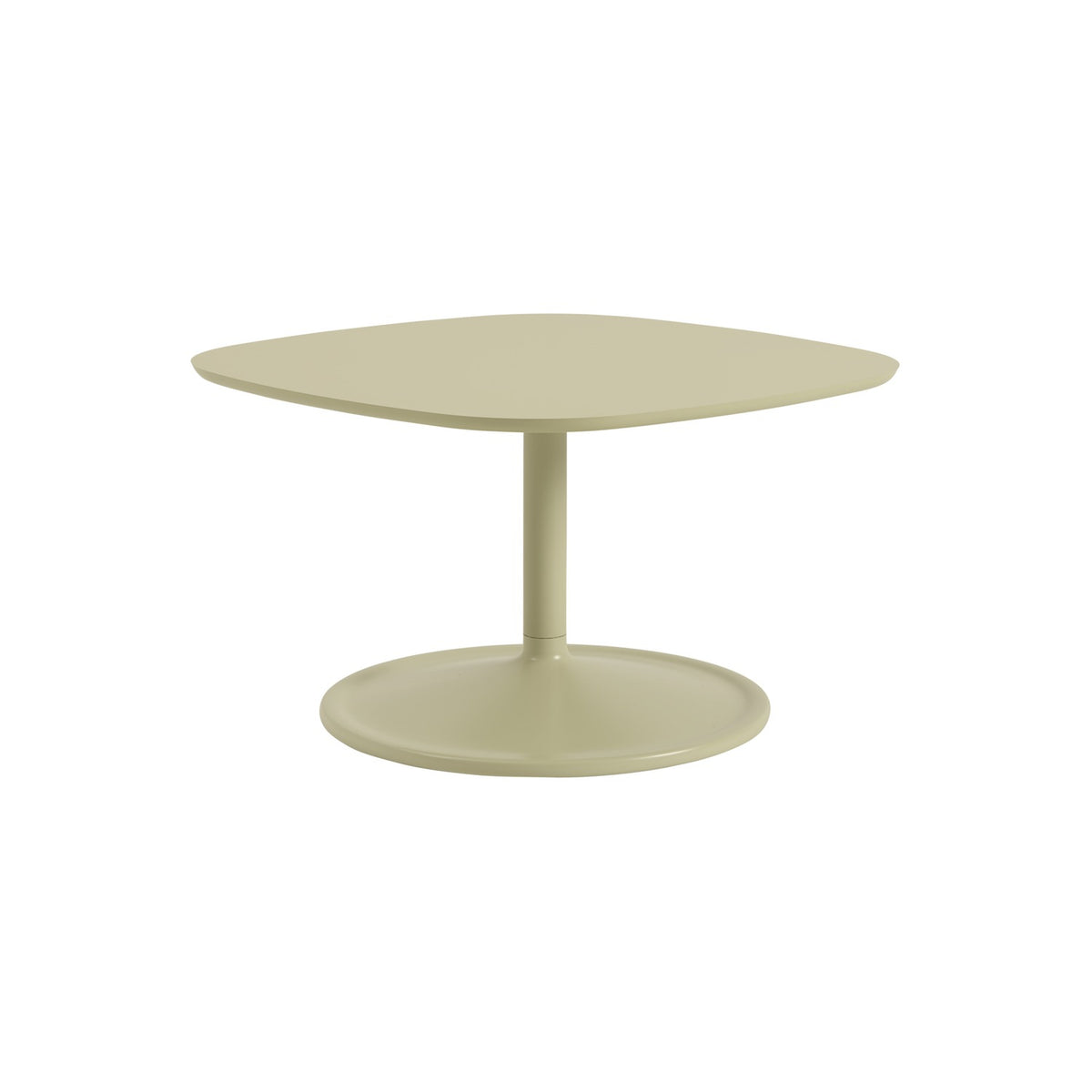 Soft Coffee Table - 70 × 70 cm, Beige Green Laminate / Beige Green - Coffee & Side Tables - Muuto
