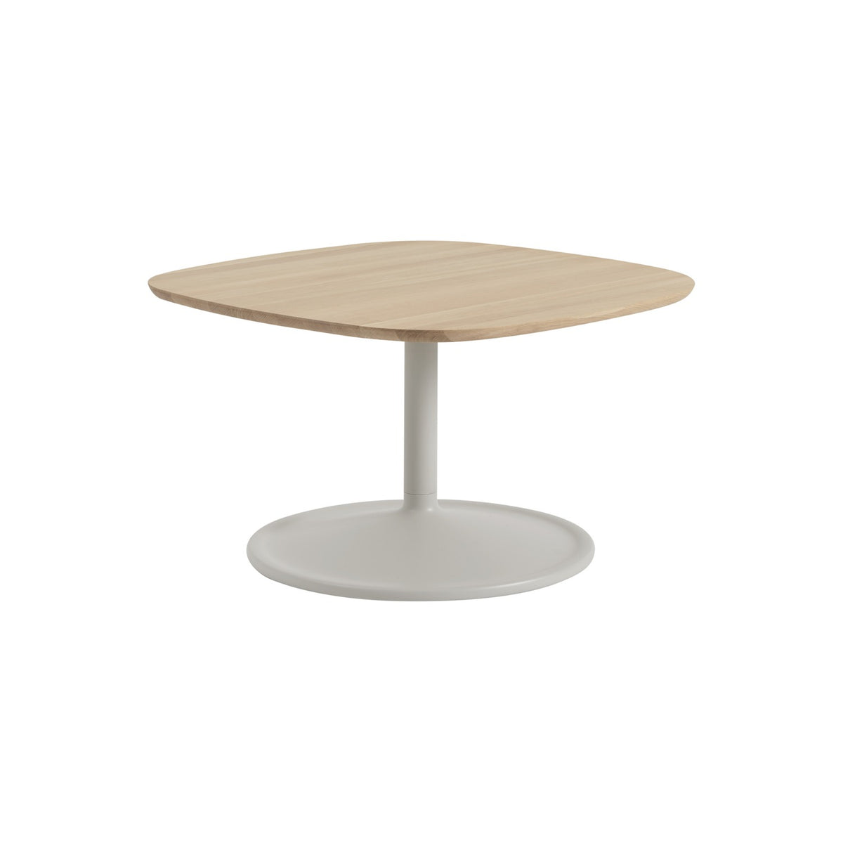 Soft Coffee Table - 70 × 70 cm, Solid Oak / Grey - Coffee & Side Tables - Muuto