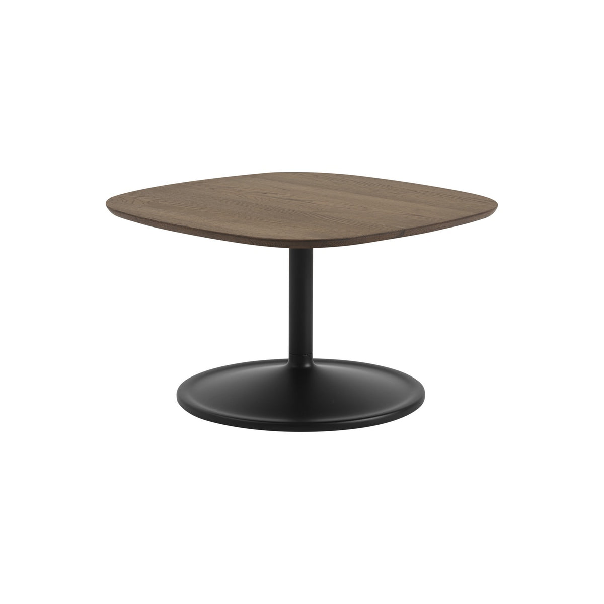Soft Coffee Table - 70 × 70 cm, Dark Oiled Oak / Black - Coffee & Side Tables - Muuto