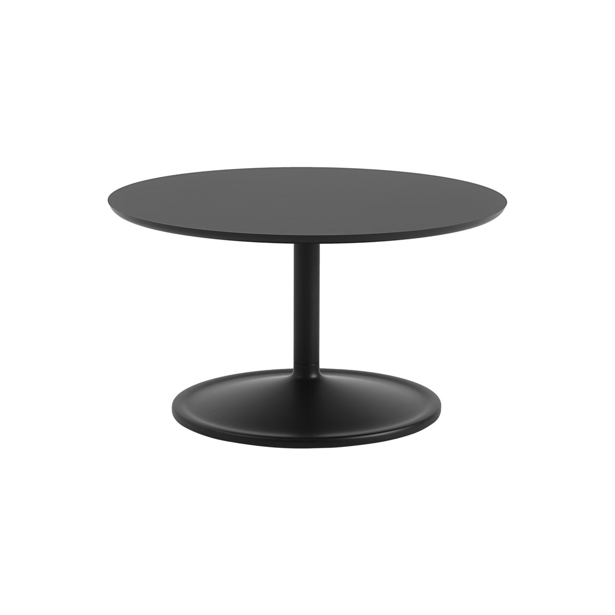 Soft Coffee Table - Ø 75 cm, Black Nanolaminate / Black - Coffee & Side Tables - Muuto
