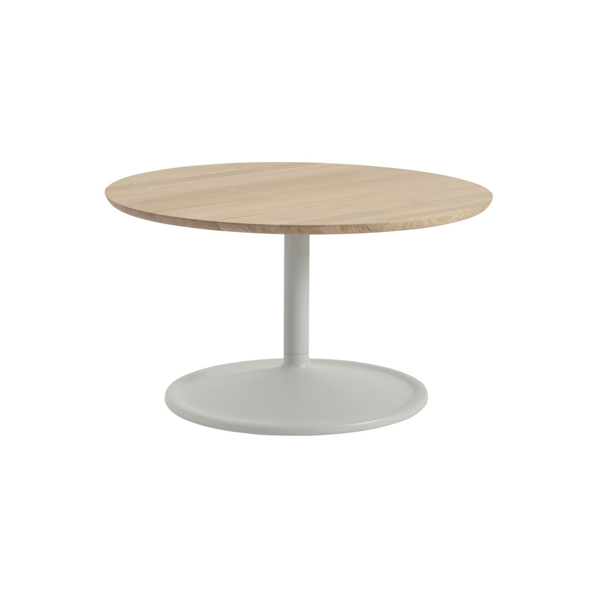 Soft Coffee Table - Ø 75 cm, Solid Oak / Grey - Coffee & Side Tables - Muuto