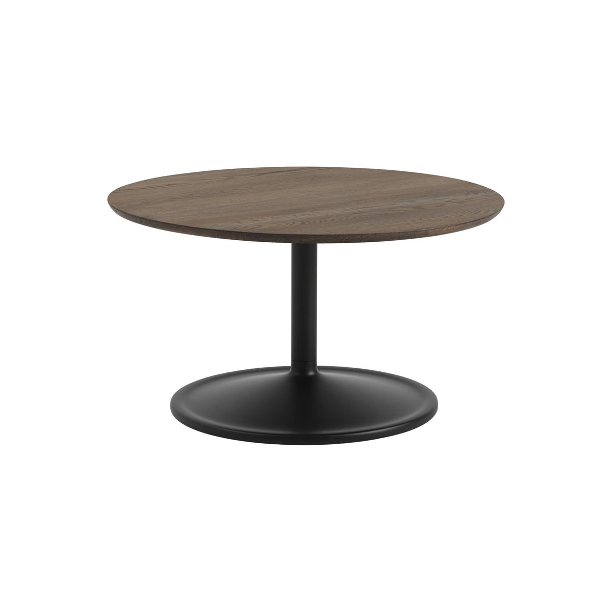 Soft Coffee Table - Ø 75 cm, Dark Oiled Oak / Black - Coffee & Side Tables - Muuto