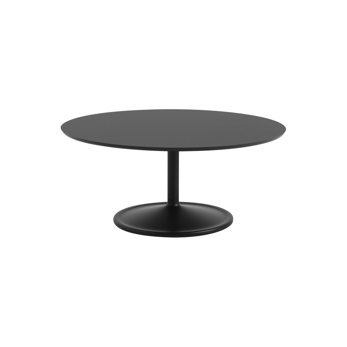 Soft Coffee Table - Ø 95 cm, Black Nanolaminate / Black - Coffee & Side Tables - Muuto