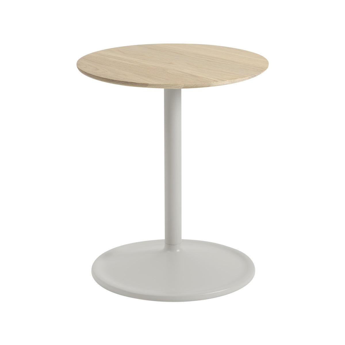 Soft Side Table - Ø 41 × H 48 cm, Solid Oak / Grey - Side Tables - Muuto