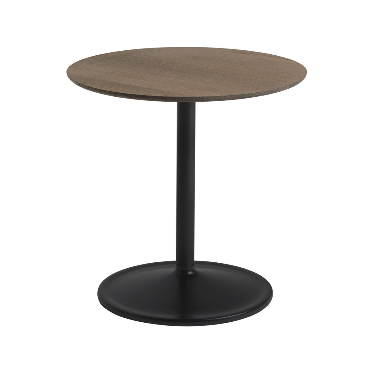 Soft Side Table - Ø 48 × H 48 cm, Solid Smoked Oak / Black - Side Tables - Muuto