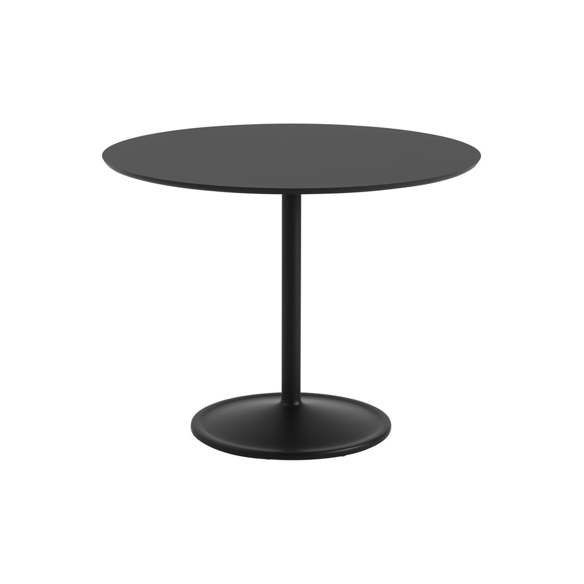Soft Table Ø 95 - Black Nanolaminate / Black - Dining Tables - Muuto