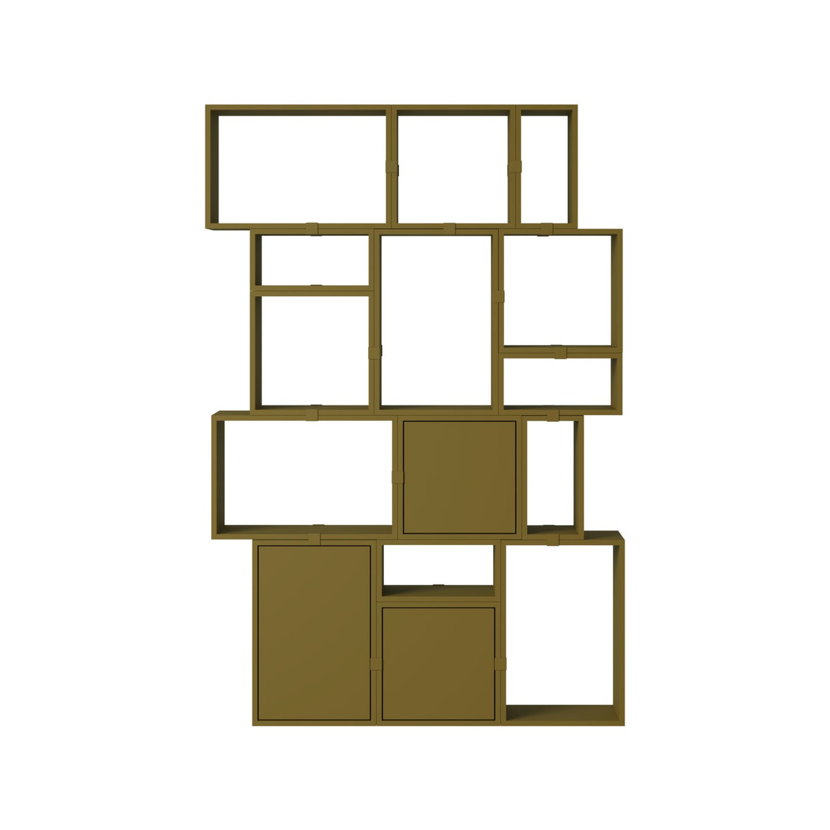 Stacked Bookcase - Configuration 2, Brown Green - Shelving - Muuto