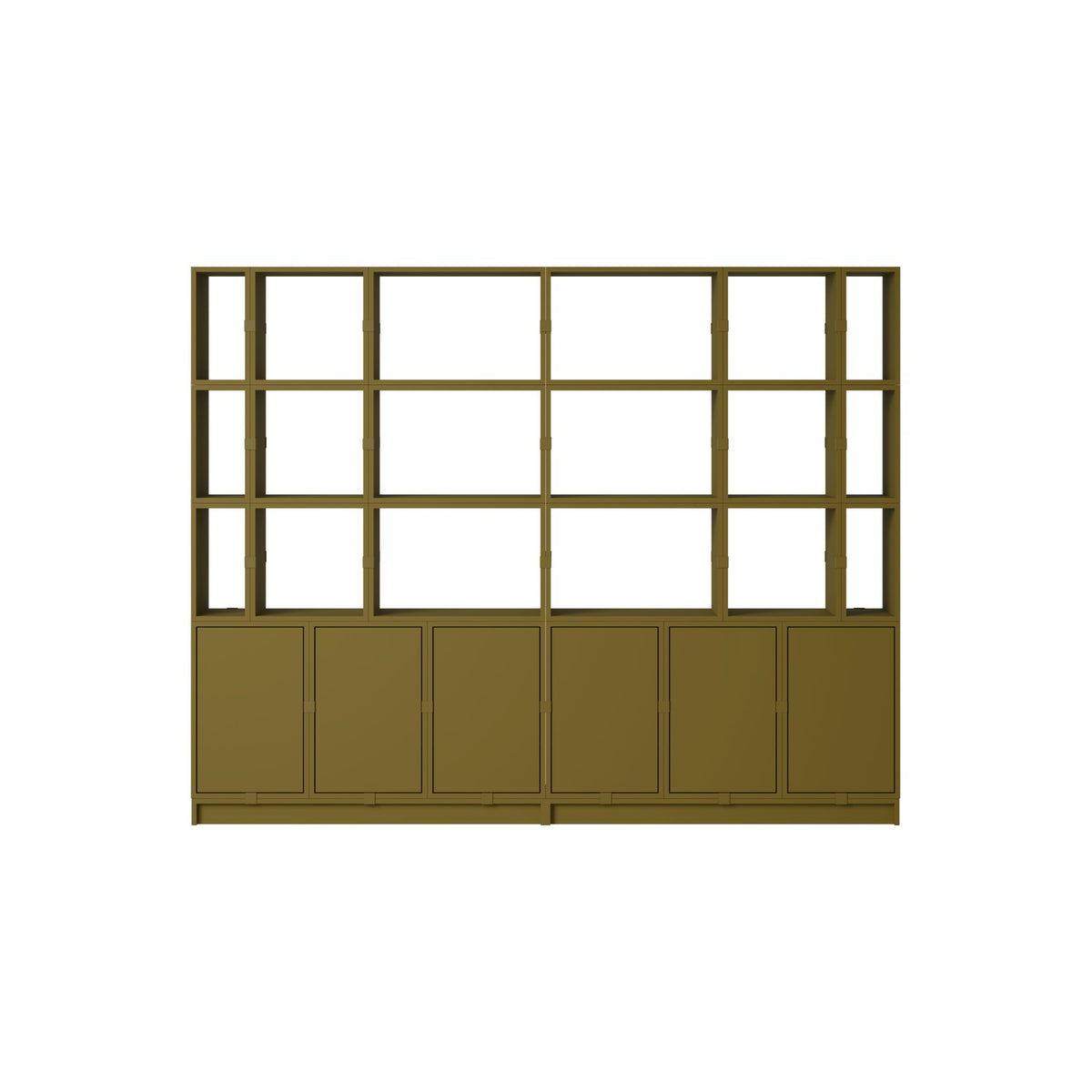 Stacked Office Storage - Configuration 2, Brown Green - Shelving - Muuto