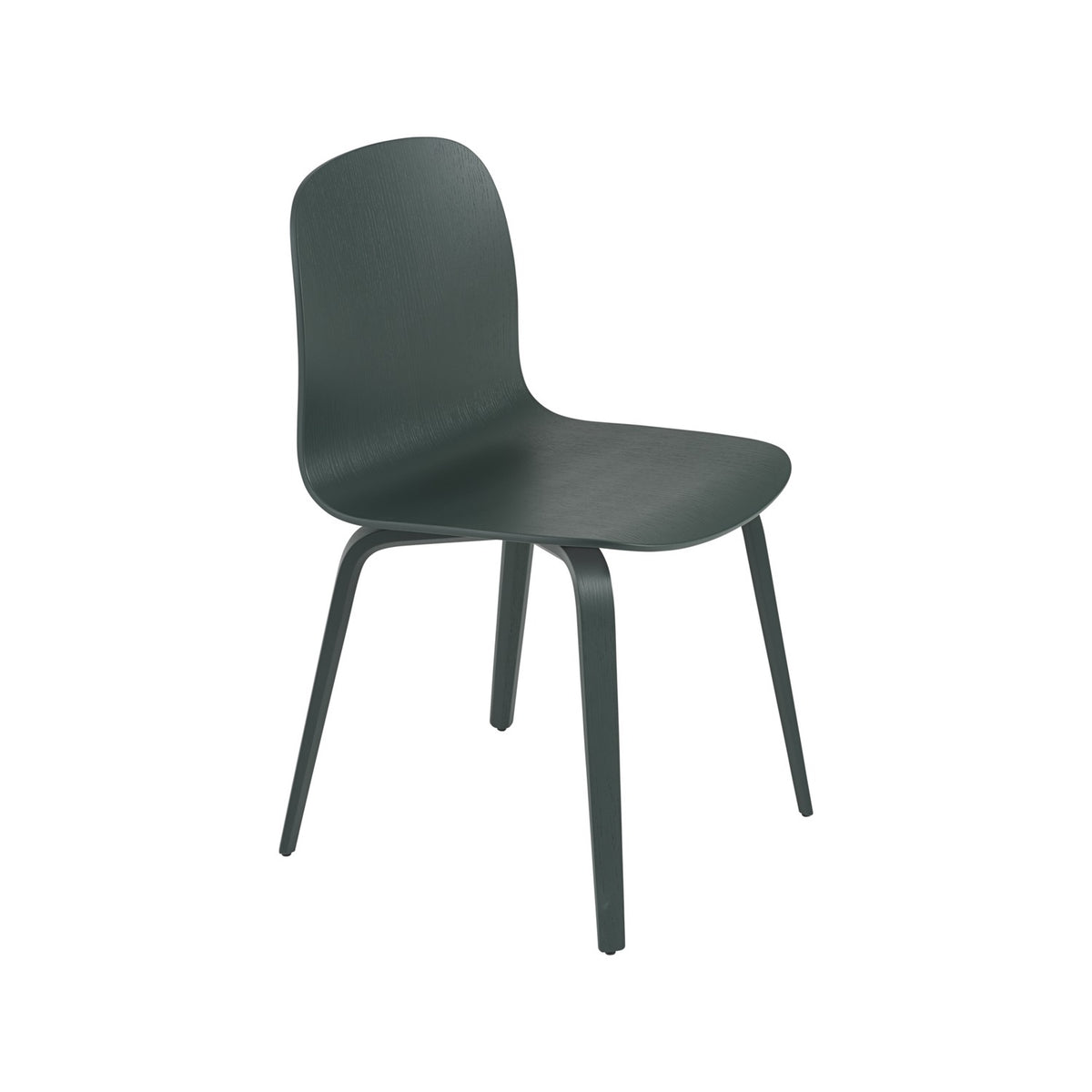 Visu Chair - Wood Base, Dark Green - Chairs - Muuto
