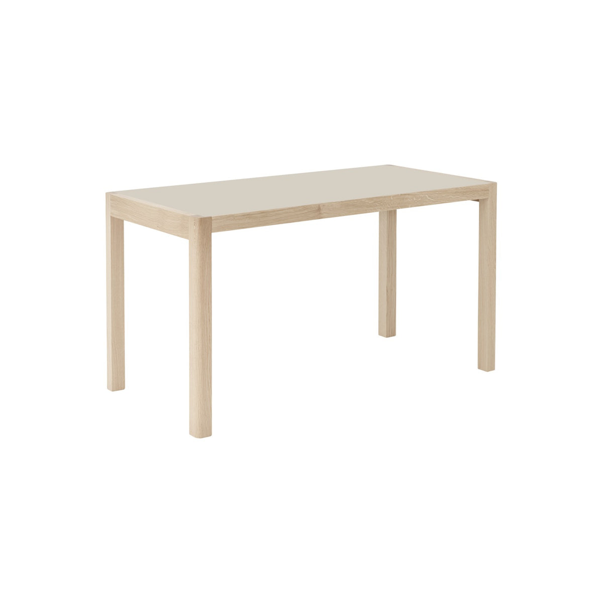 Workshop Table - 130 × 65 cm, Warm Grey Linoleum / Oak - Dining Tables - Muuto