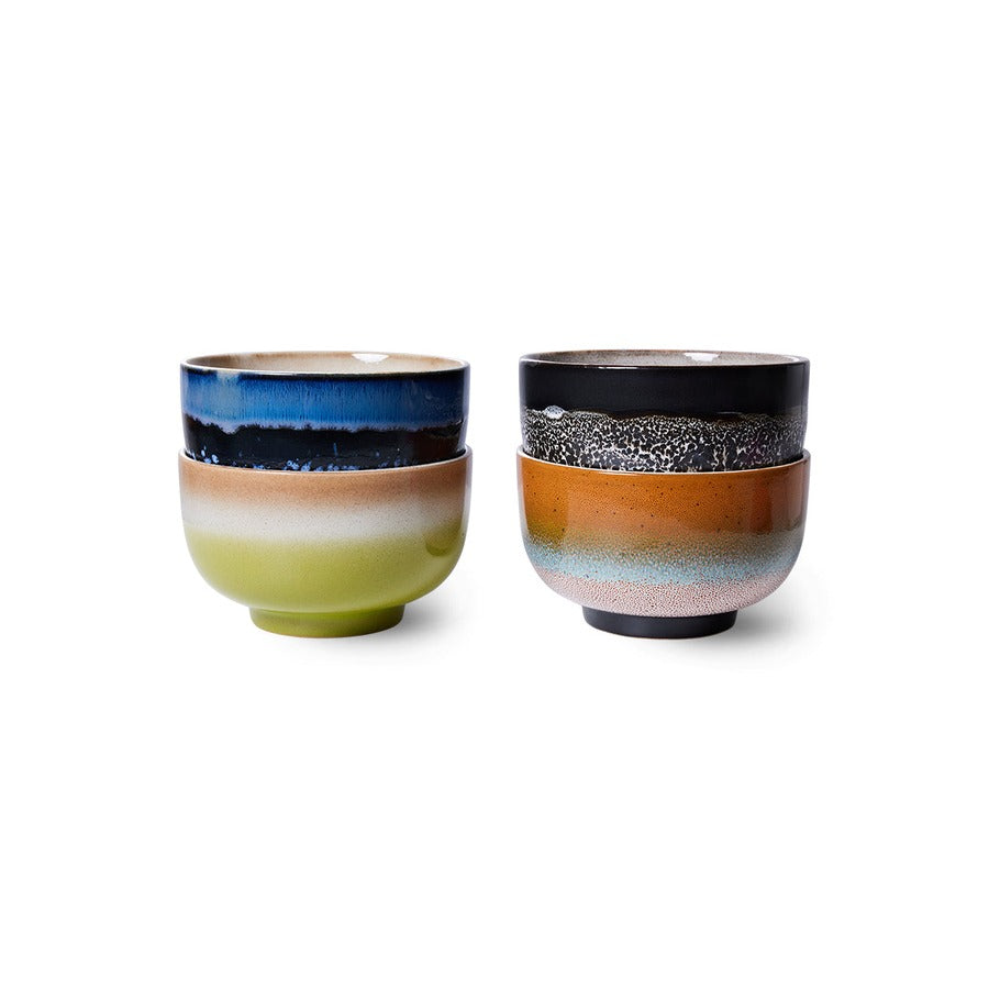 70s Ceramics – Nudelschalen, Groovy (4-Set) – HKLIVING