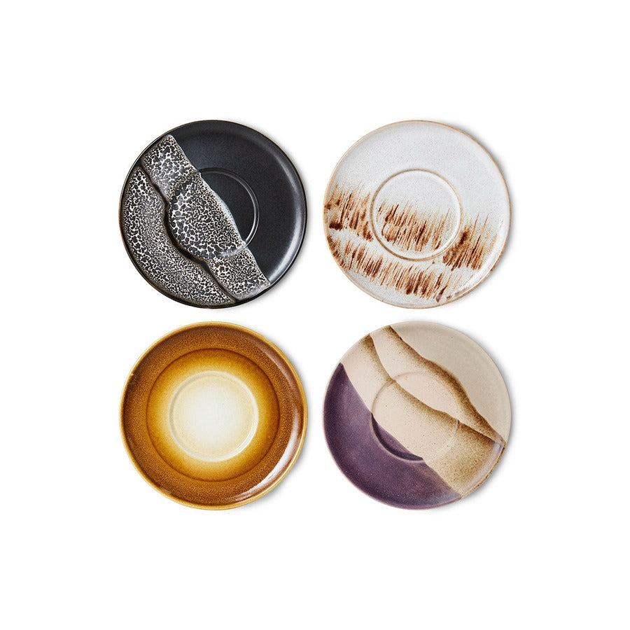 70s Ceramics – Untertassen, Big Sur (4-Set) – HKLIVING