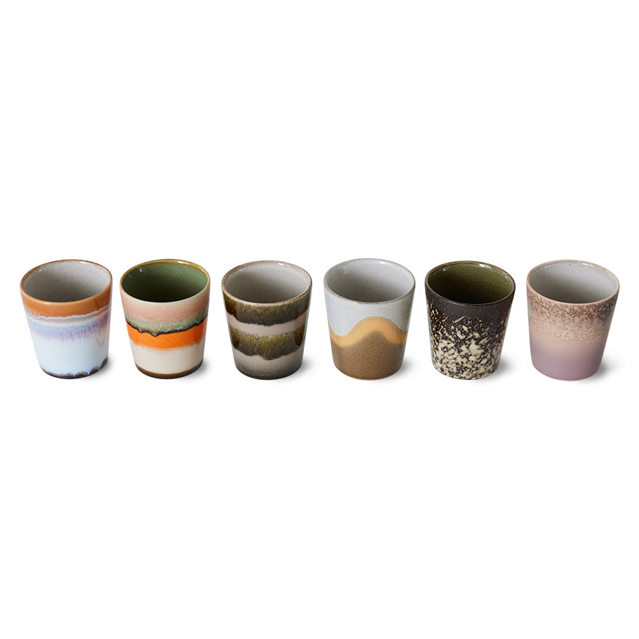 70s Ceramics – Kaffeetassen, Elements (6-Set)