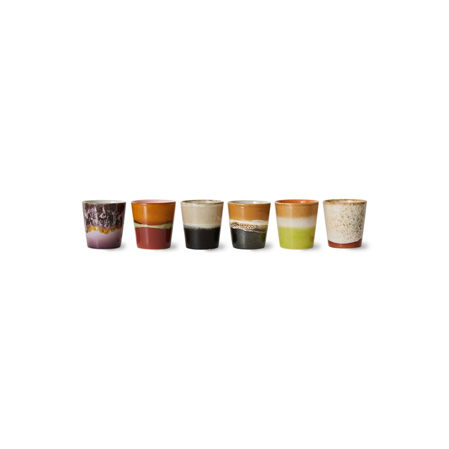 70s Ceramics – Kaffeetassen, Soil (6-Set) – HKLIVING – Ansicht 3