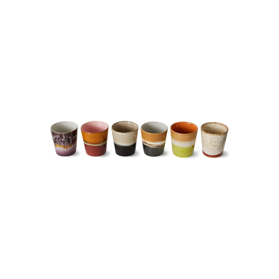 70s Ceramics – Kaffeetassen, Soil (6-Set) – HKLIVING – Ansicht 4