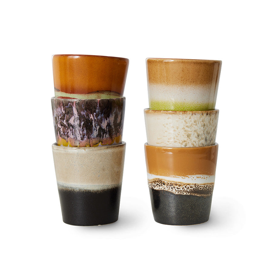 70s Ceramics – Kaffeetassen, Soil (6-Set) – HKLIVING