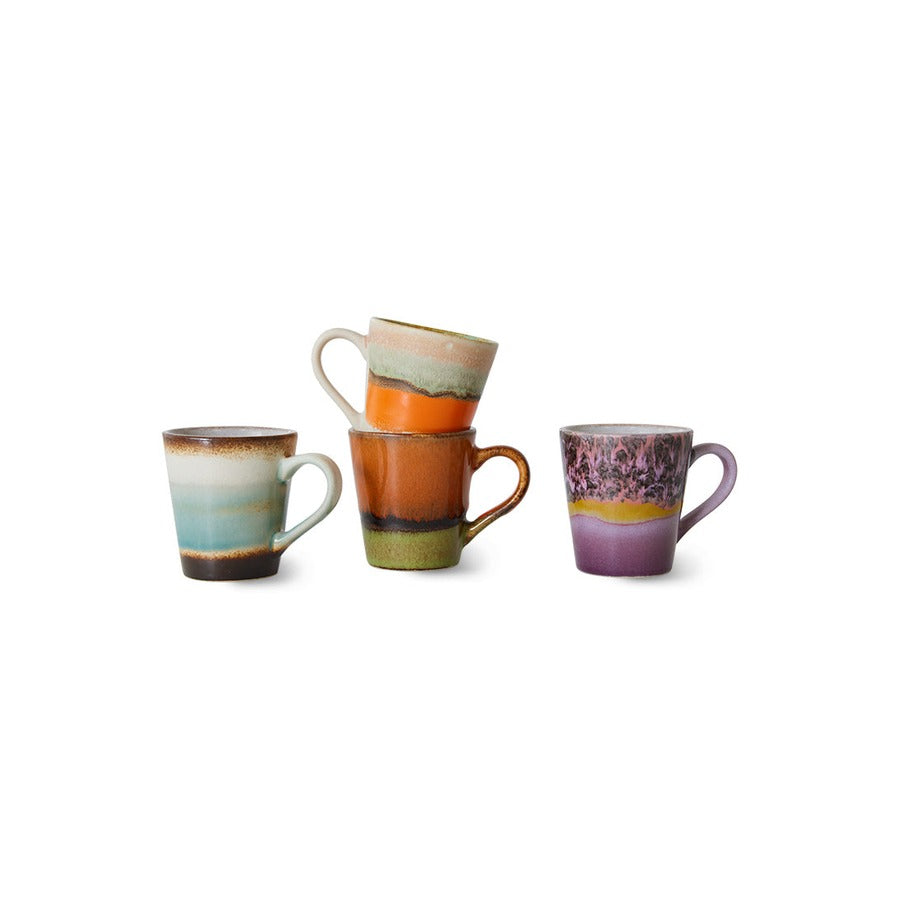 70s Ceramics – Espressotassen, Retro (4-Set) – HKLIVING – Ansicht 3