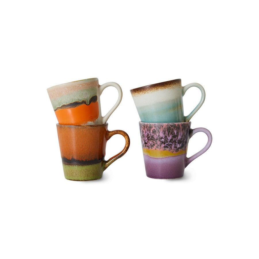70s Ceramics – Espressotassen, Retro (4-Set) – HKLIVING