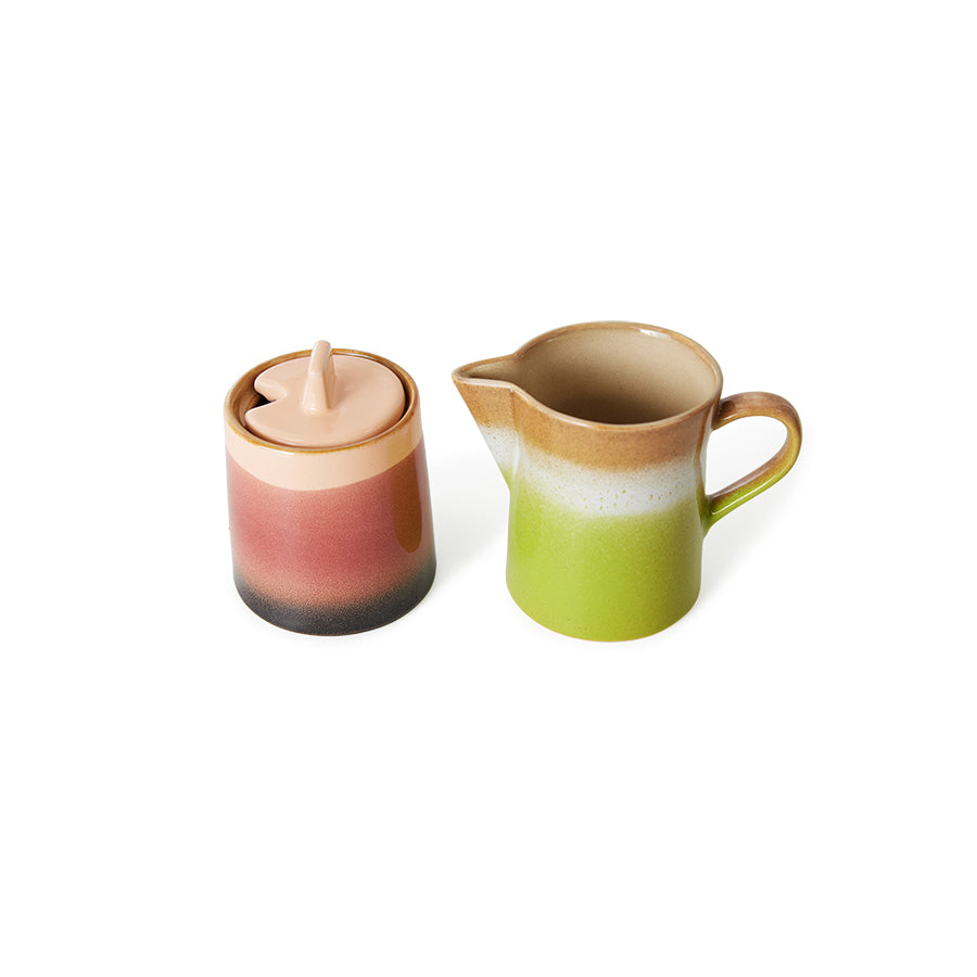 70s Ceramics – Milchkännchen & Zuckerdose, Foreland – HKLIVING – Ansicht 3