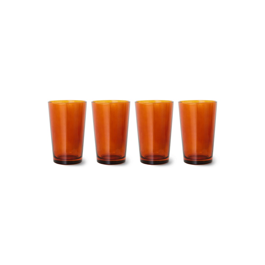 70s Glassware – Teegläser, Amber Brown (4-Set) – HKLIVING