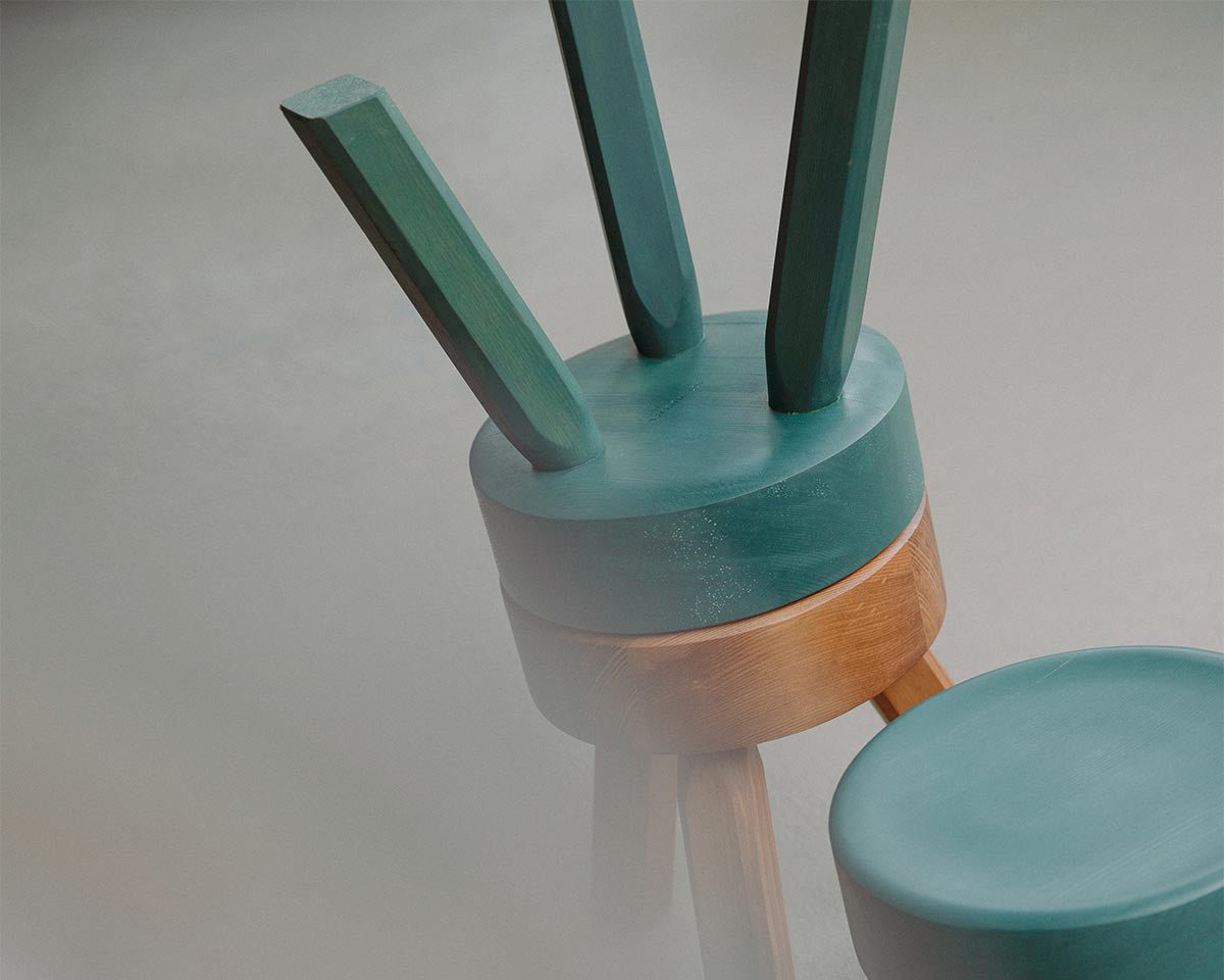 AML Stool - Green Pine Stools by Frama