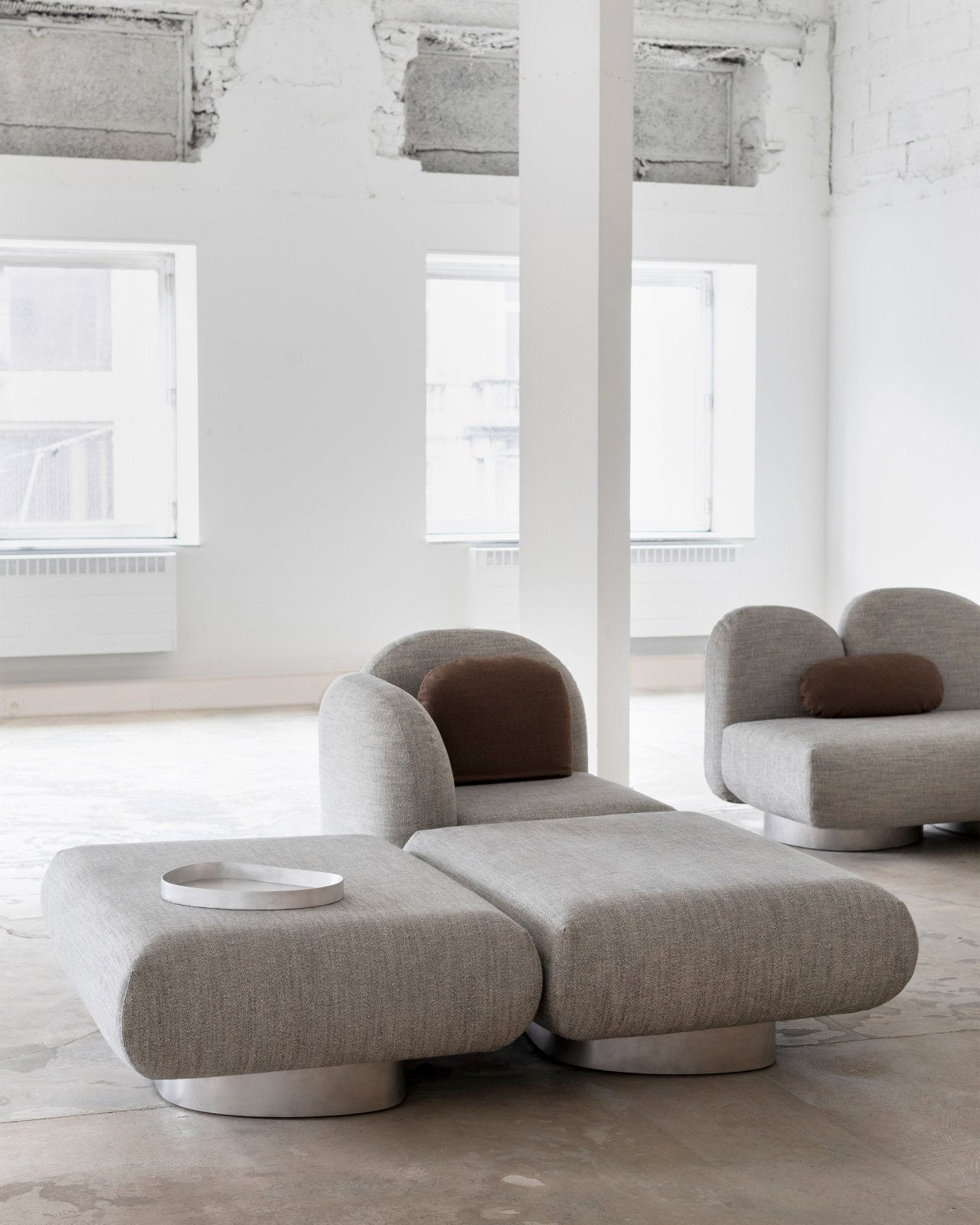 Assemble - 1 - Seat - Sofa - Senales Grey Sofas by Valerie Objects