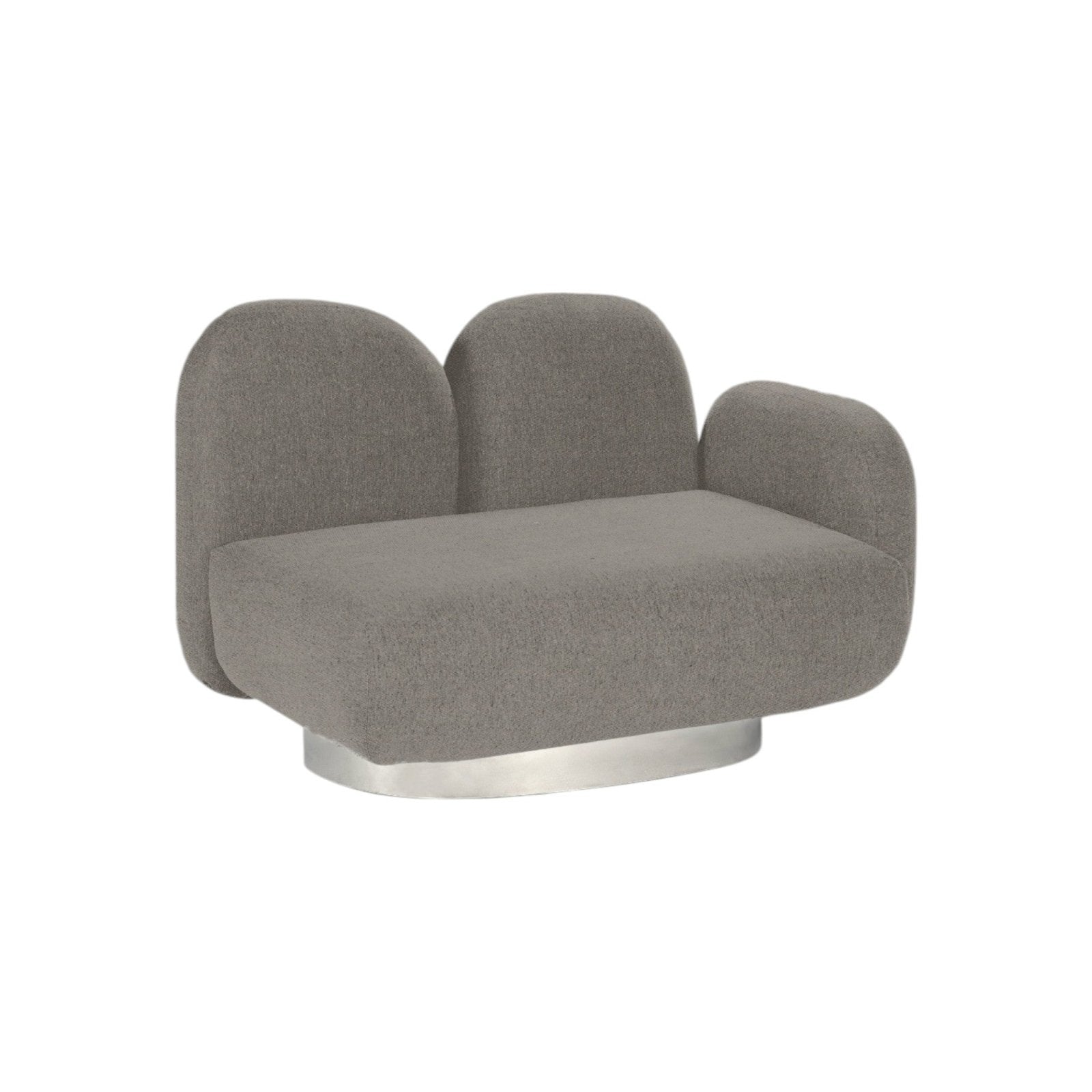 Assemble - 1 - Seat - Sofa with right Armrest - Senales Grey Sofas by Valerie Objects