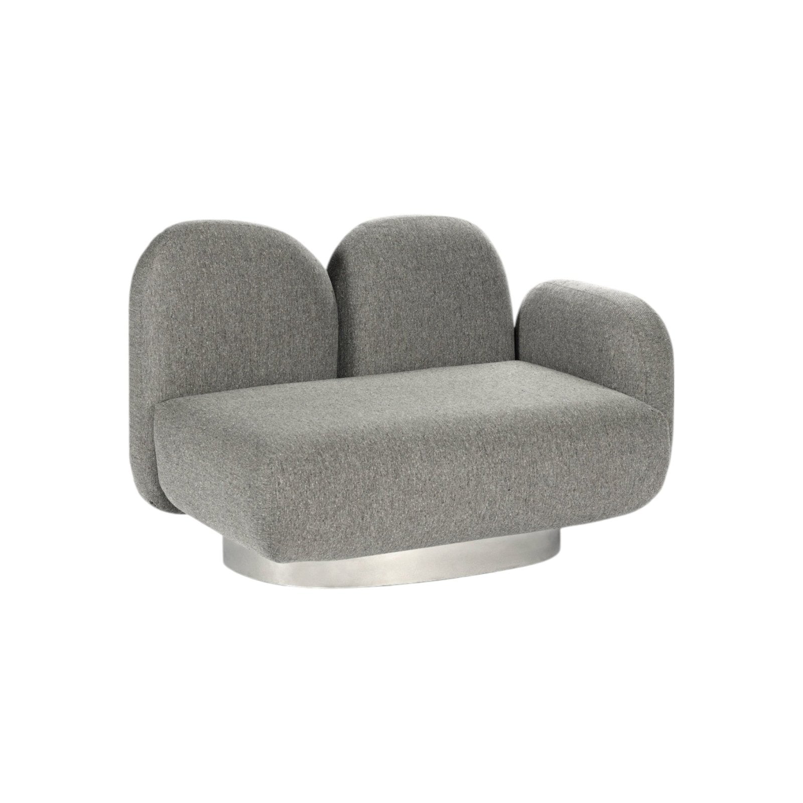 Assemble - 1 - Seat - Sofa with right Armrest - Sevo Grey Sofas by Valerie Objects