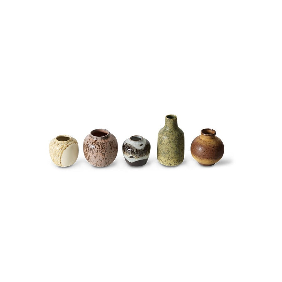 70s Ceramics – Kleine Vasen, Pursuit (5-Set) – HKLIVING – Ansicht 3