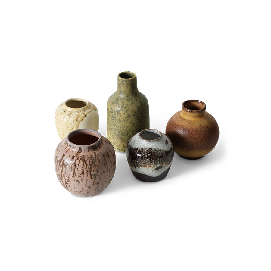 70s Ceramics – Kleine Vasen, Pursuit (5-Set) – HKLIVING – Ansicht 4