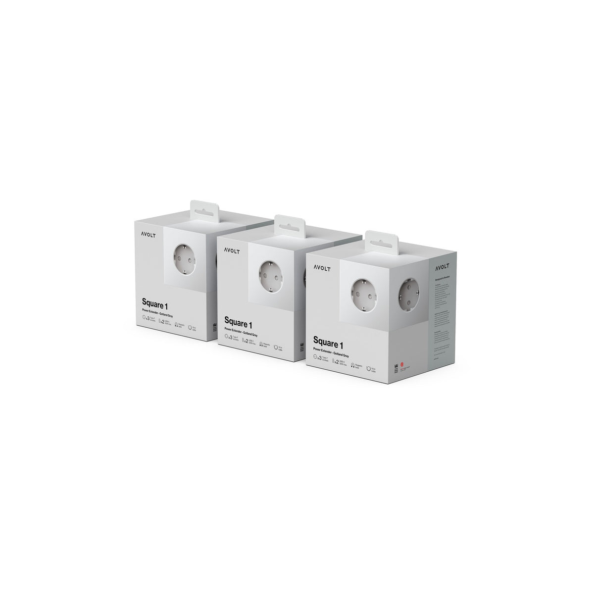 Square 1 USB C 3-Pack - Gotland Grey - Dekoration - AVOLT