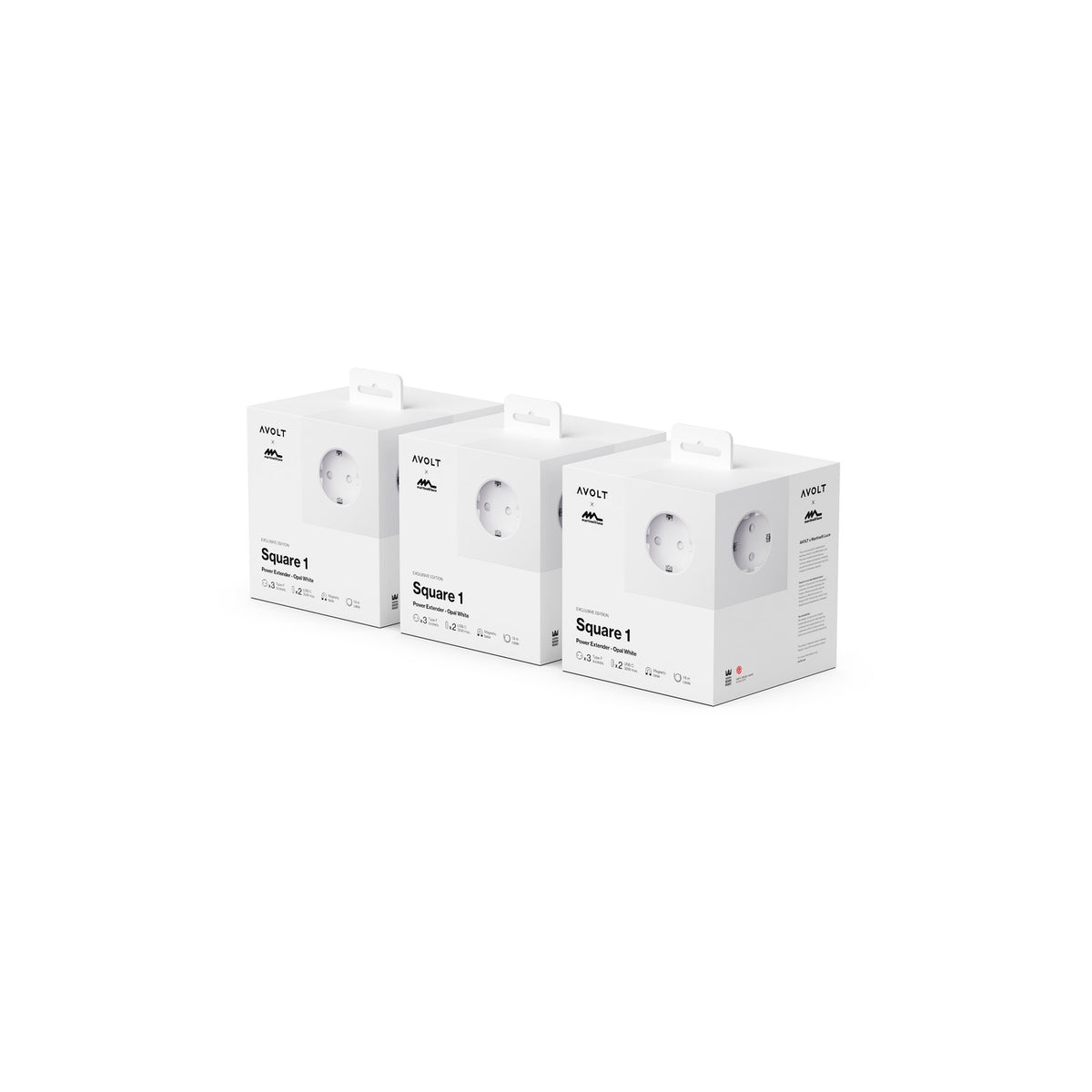 Square 1 USB C 3-Pack - Opal White - Dekoration - AVOLT