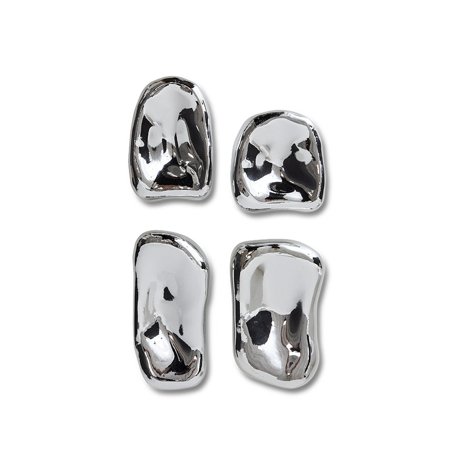 Glasskulptur, Chrom (4er-Set) – HKLIVING
