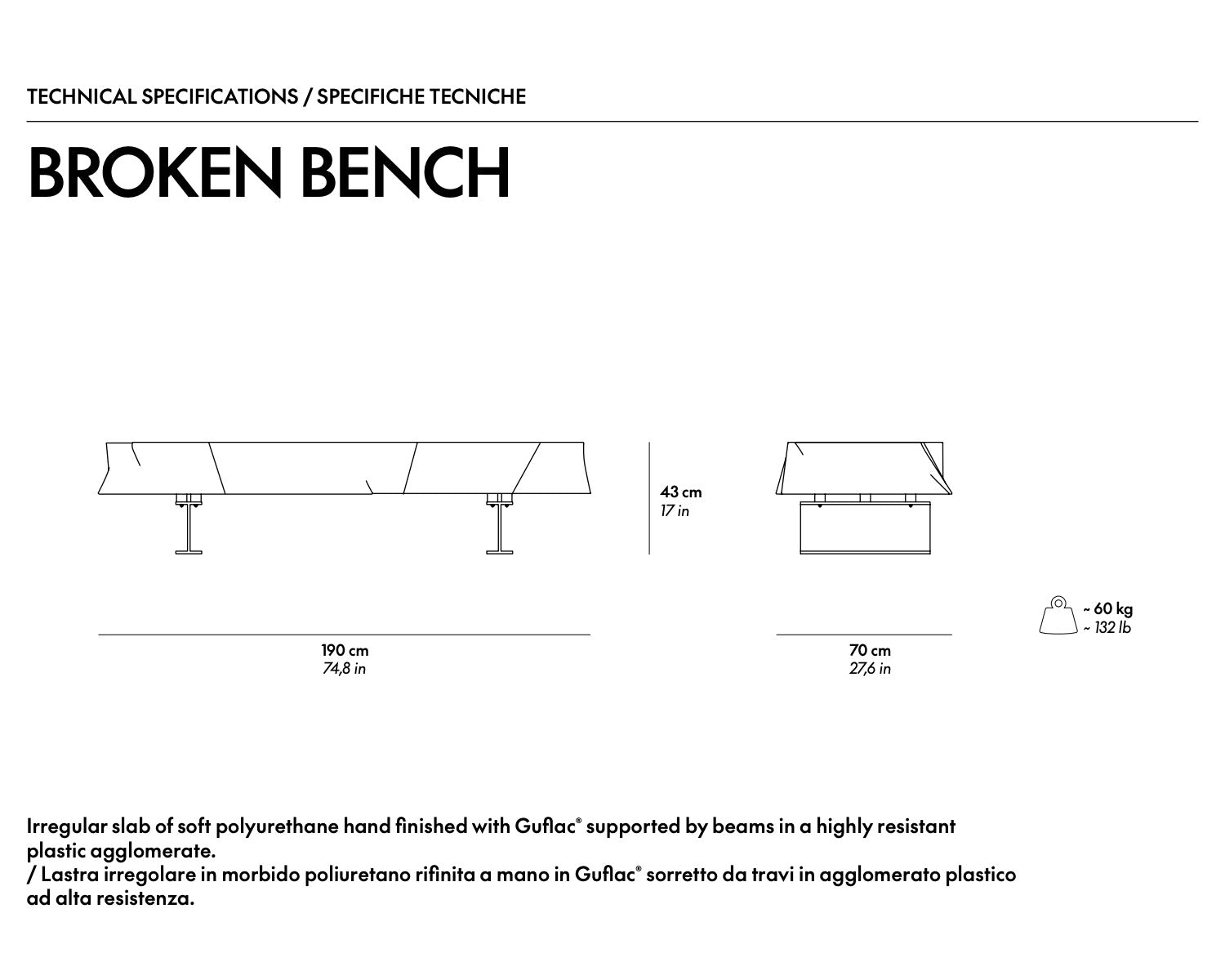 Broken Bench Benches by Gufram