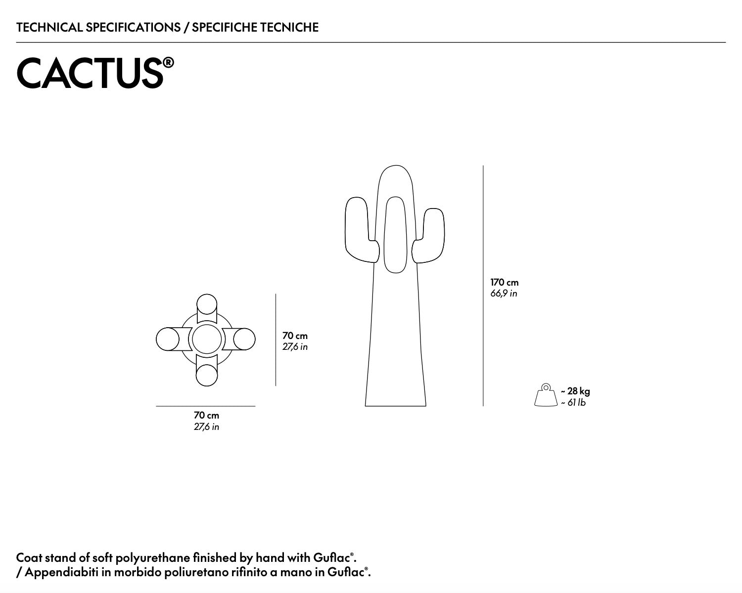 Cactus Gammablue Sculpture by Gufram