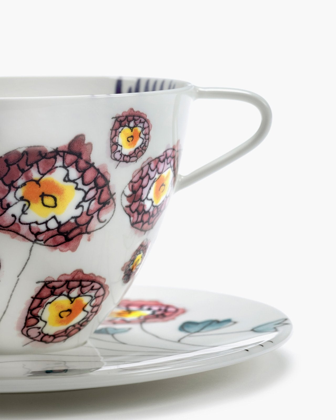 Cappuccino Cup with Saucer - Anemone Milk Midnight Flowers Geschirr by Serax x Marni