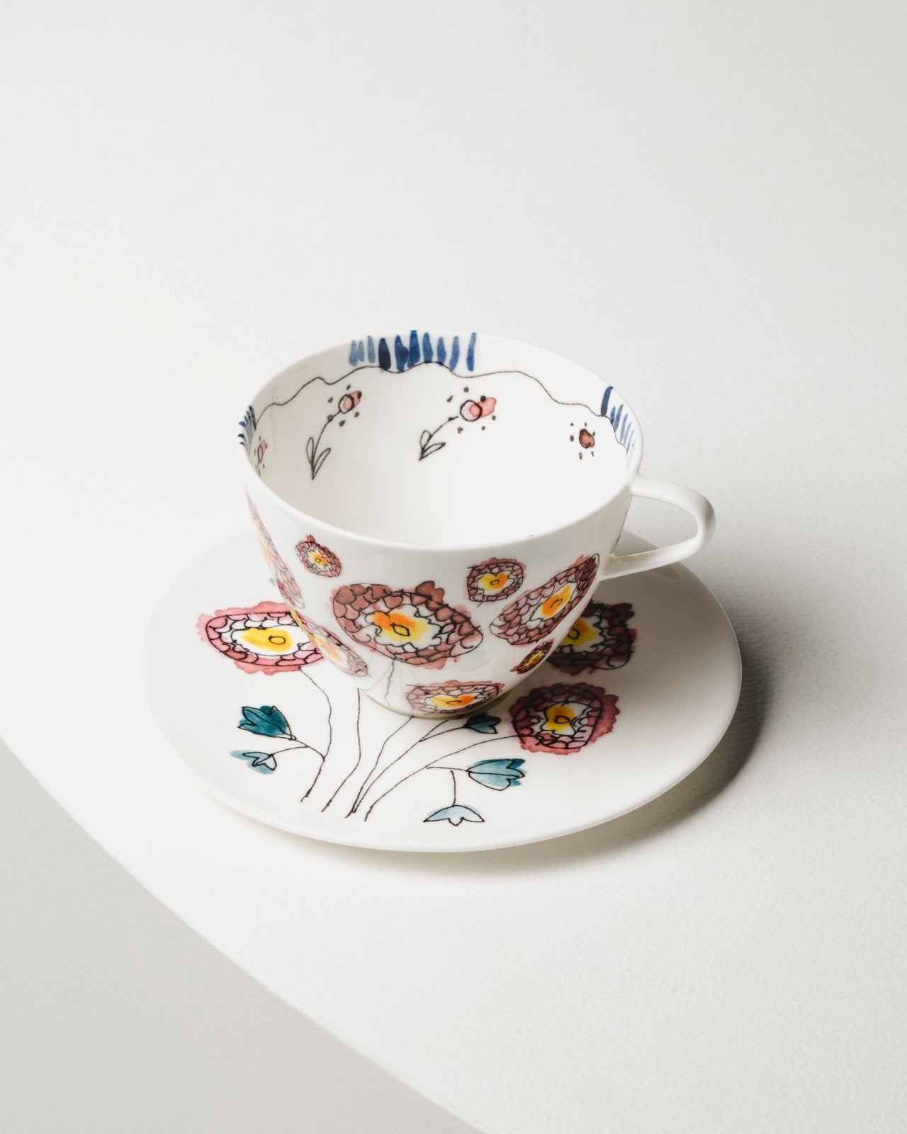 Cappuccino Cup with Saucer - Anemone Milk Midnight Flowers Geschirr by Serax x Marni