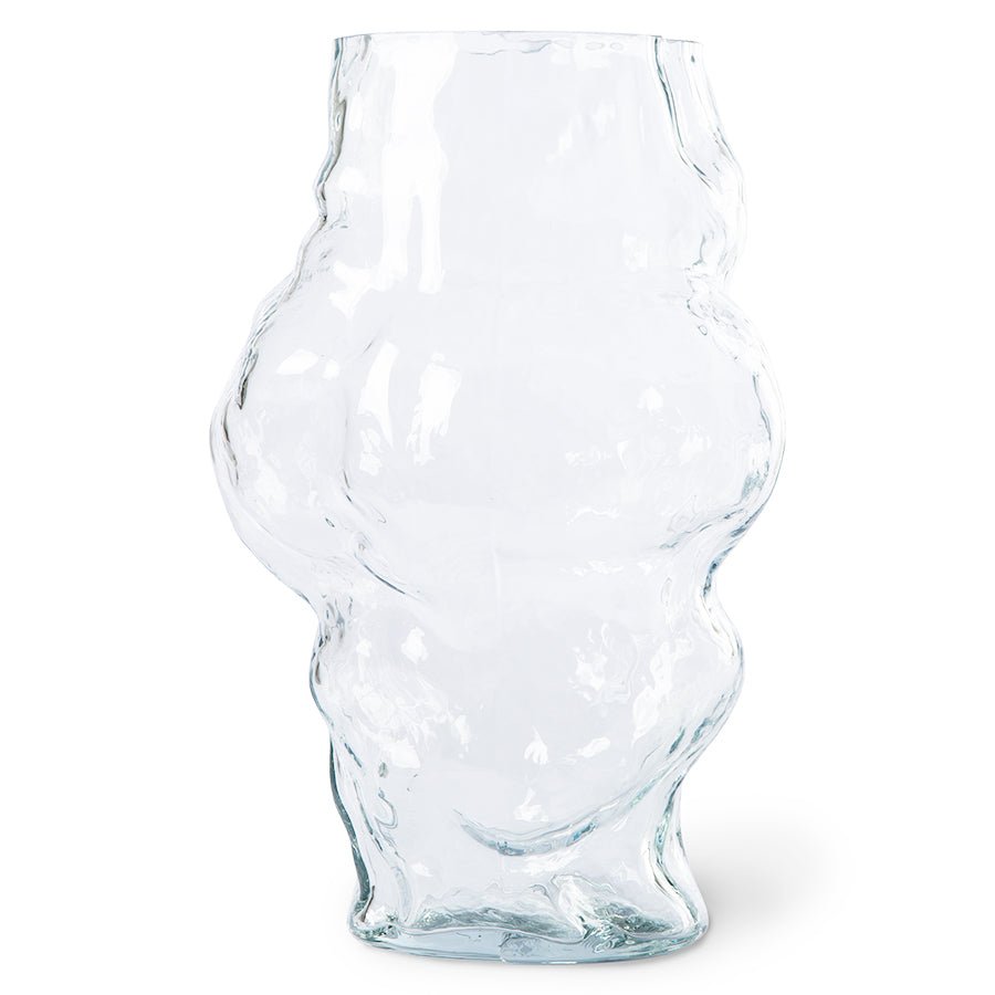 Cloud Vase Clear Glass High Vase by HKLIVING