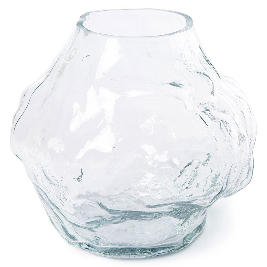 Cloud Vase Clear Glass Low Vase by HKLIVING