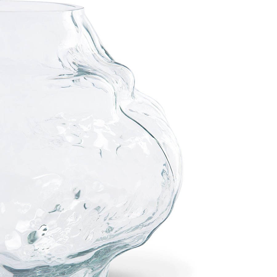 Cloud Vase Clear Glass Low Vase by HKLIVING