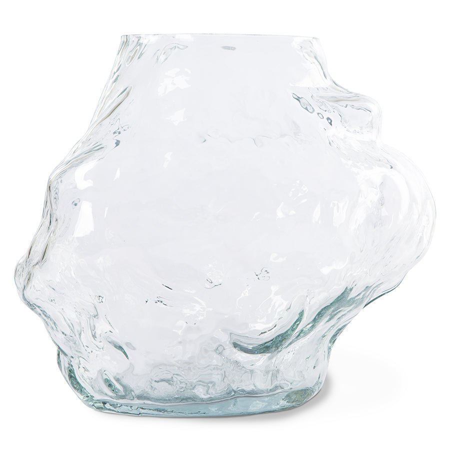 Cloud Vase Clear Glass Low Vase by HKLIVING